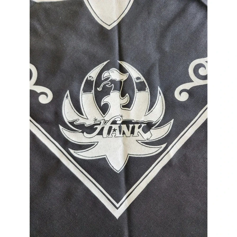 Vintage 1988 Hank Williams Jr Bandana Black Bocephus Eagle Logo Screen Play 80s